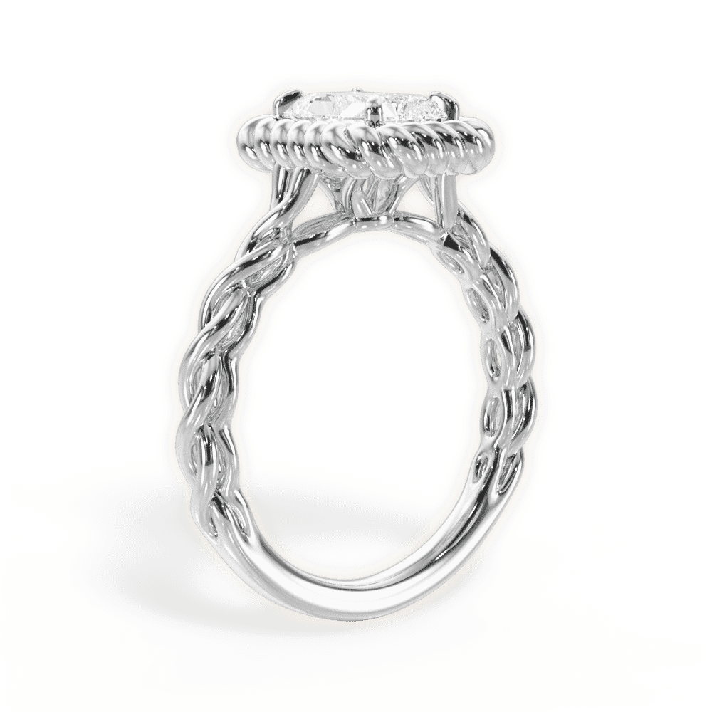 14kt White Gold/18kt White Gold/Platinum/radiant/front