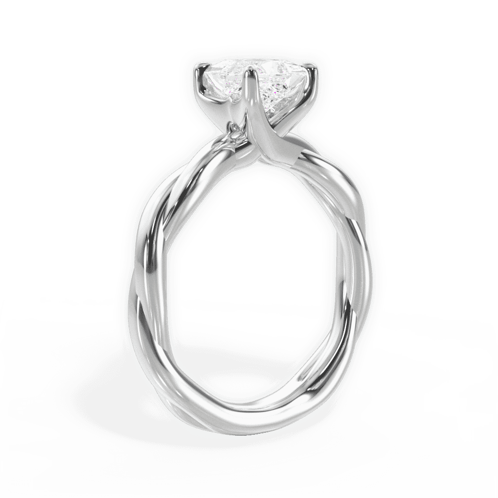 14kt White Gold/18kt White Gold/Platinum/princess/front