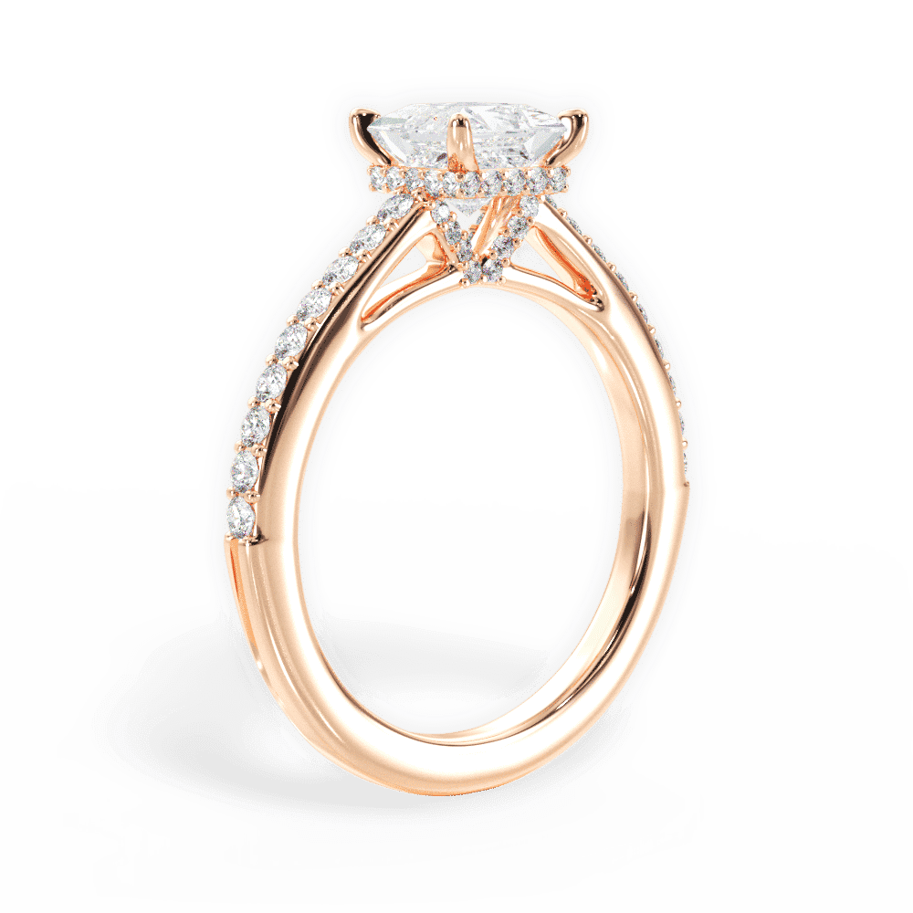 14kt Rose Gold/18kt Rose Gold/princess/front