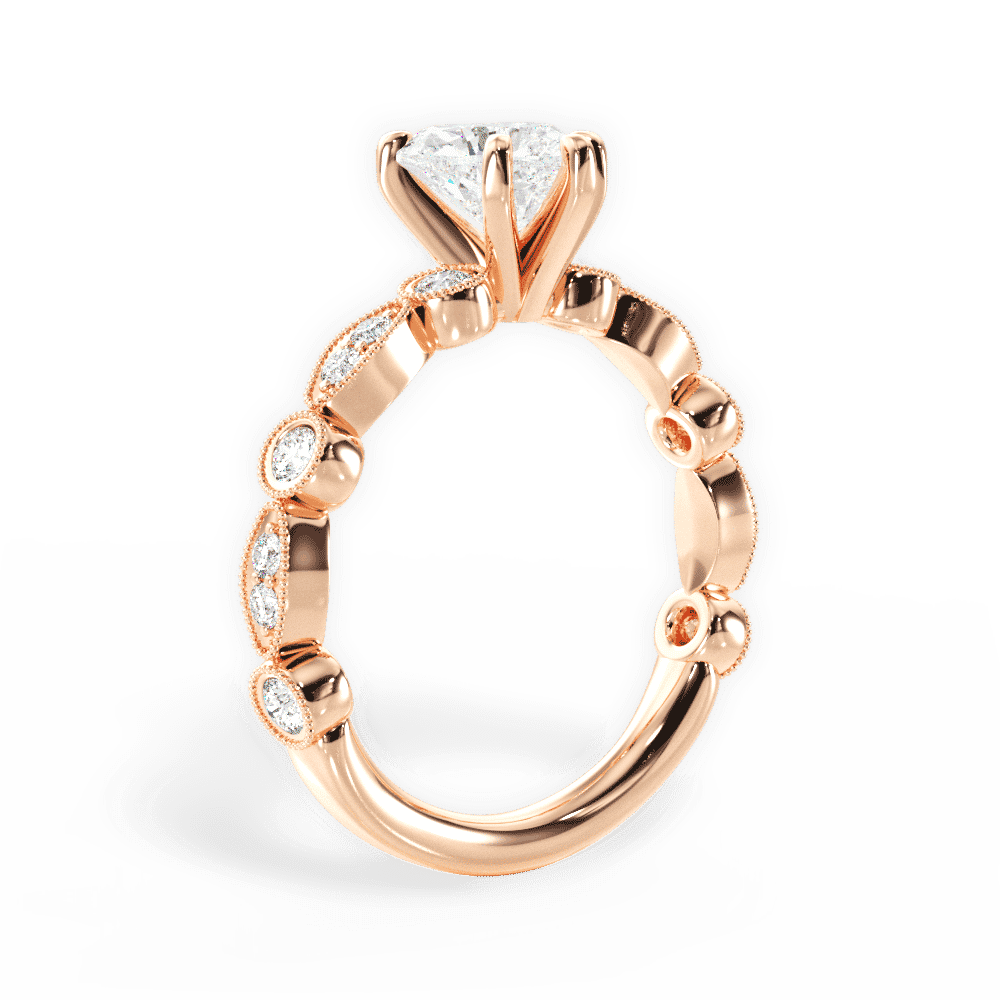 14kt Rose Gold/18kt Rose Gold/heart/front