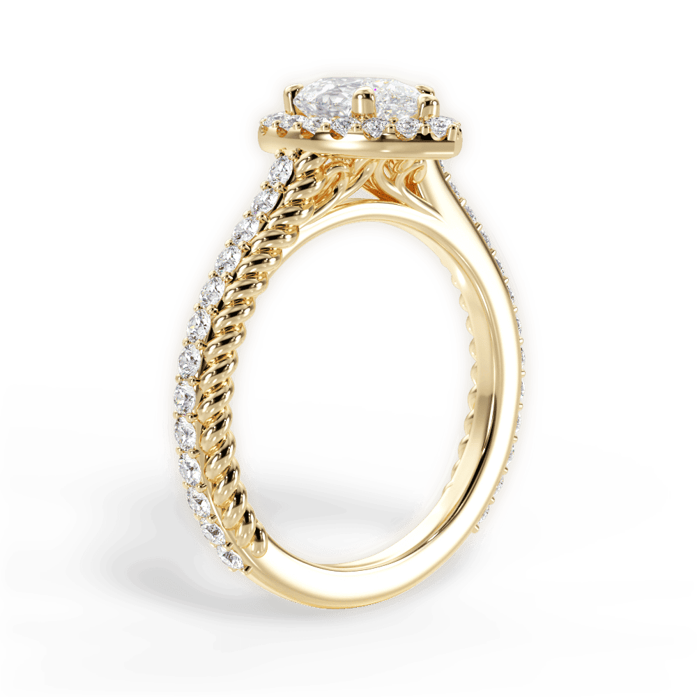 14kt Yellow Gold/18kt Yellow Gold/pear/front