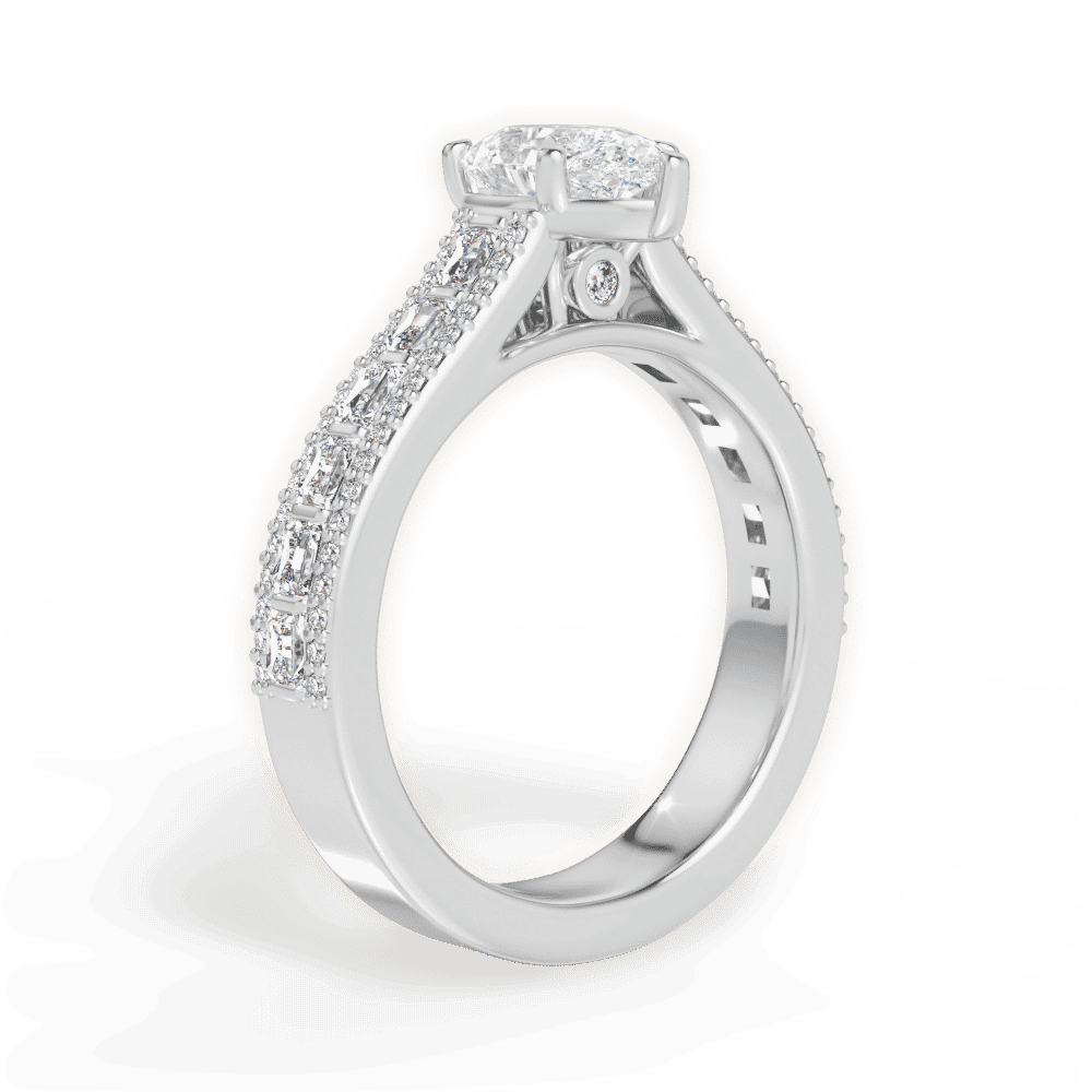 14kt White Gold/18kt White Gold/Platinum/pear/front