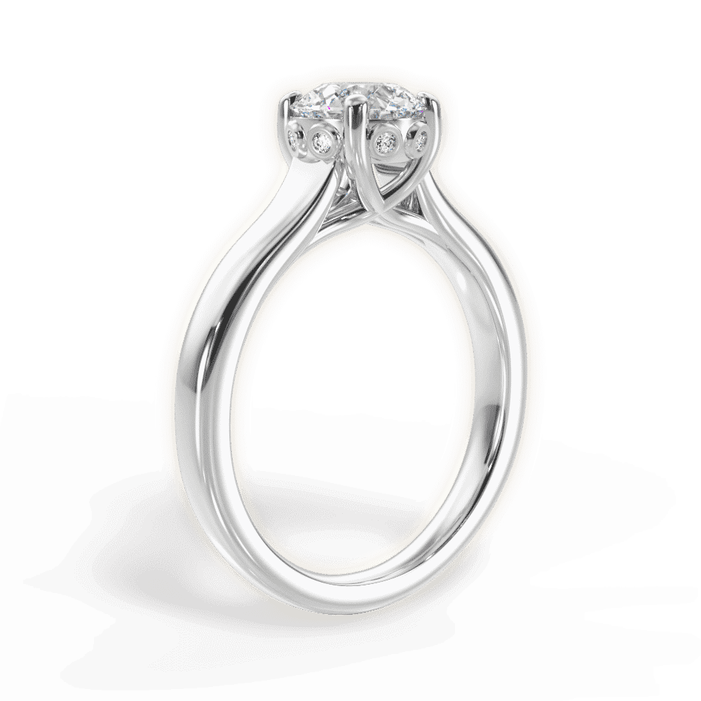 14kt White Gold/18kt White Gold/Platinum/round/front