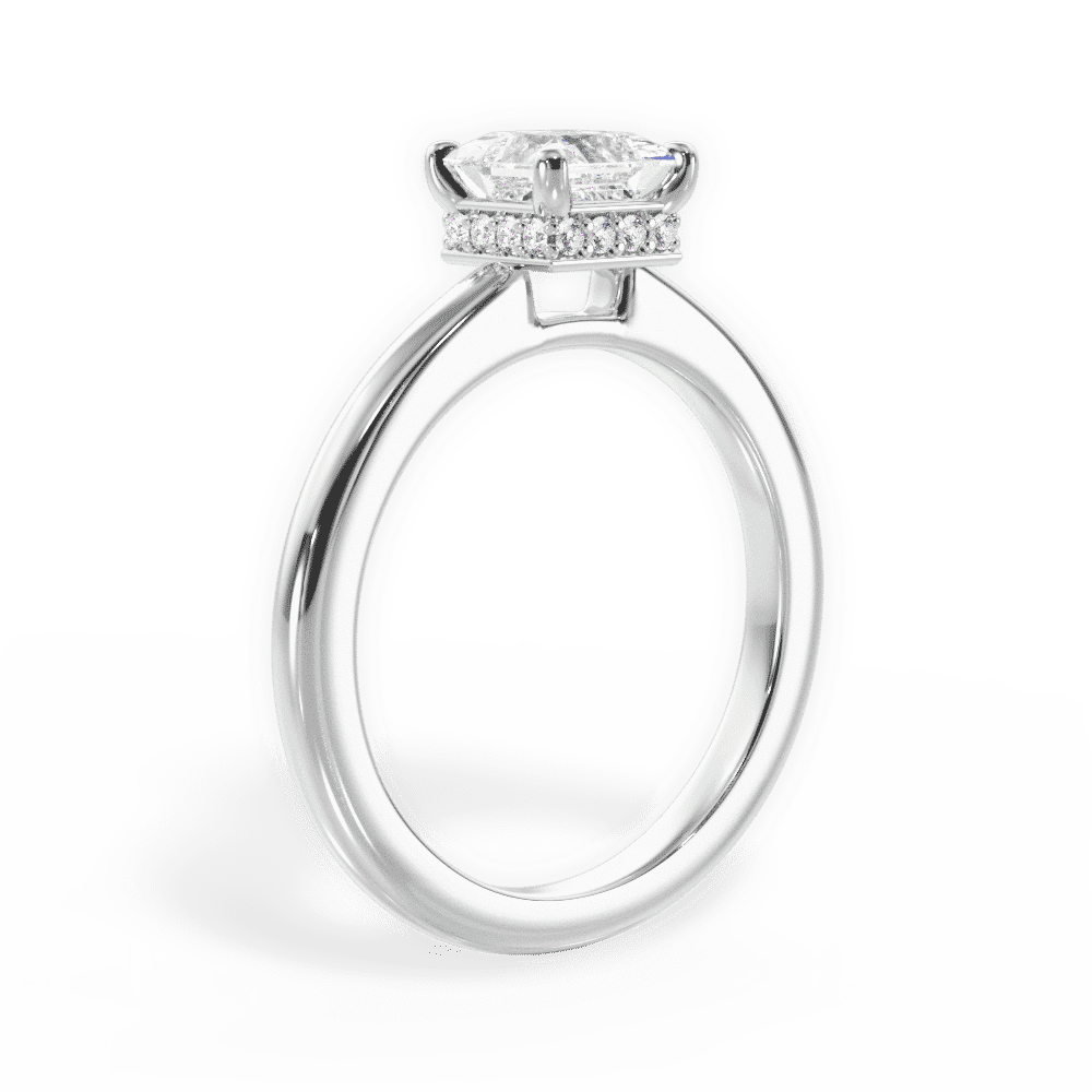 14kt White Gold/18kt White Gold/Platinum/princess/front