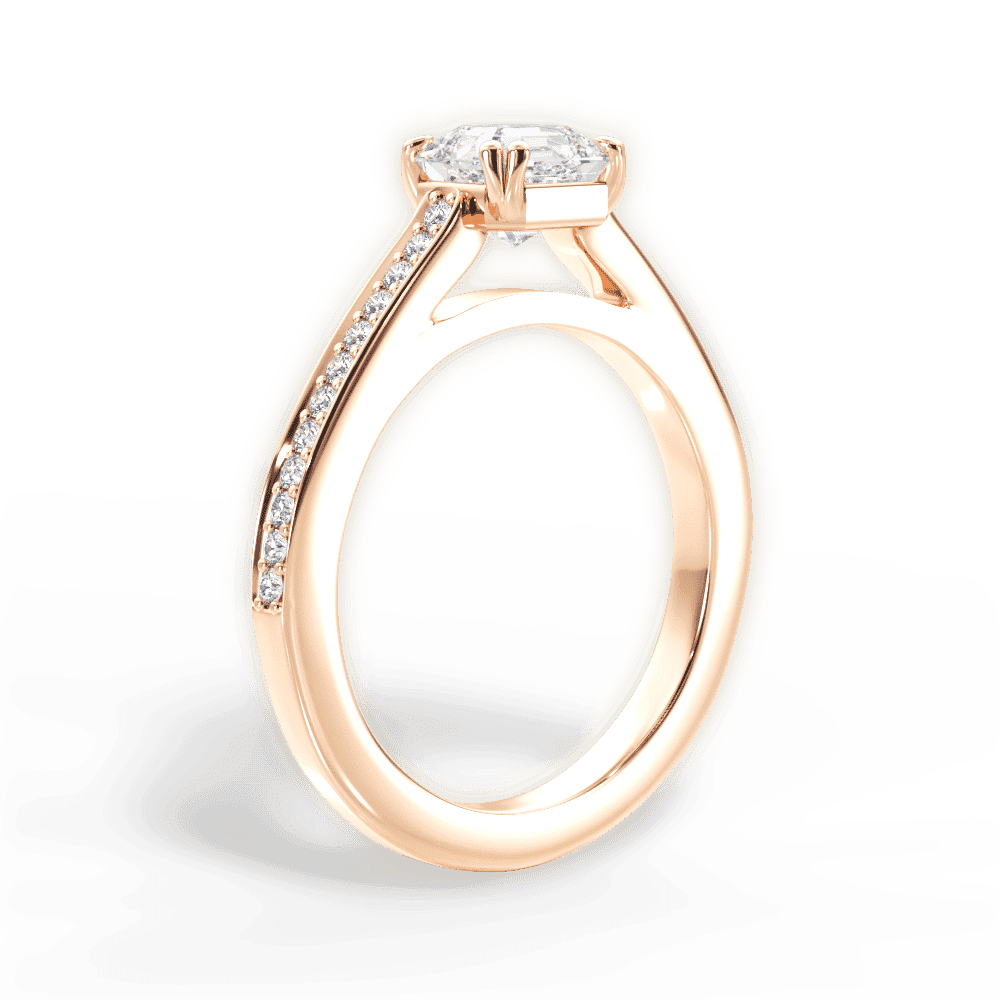 14kt Rose Gold/18kt Rose Gold/asscher/front