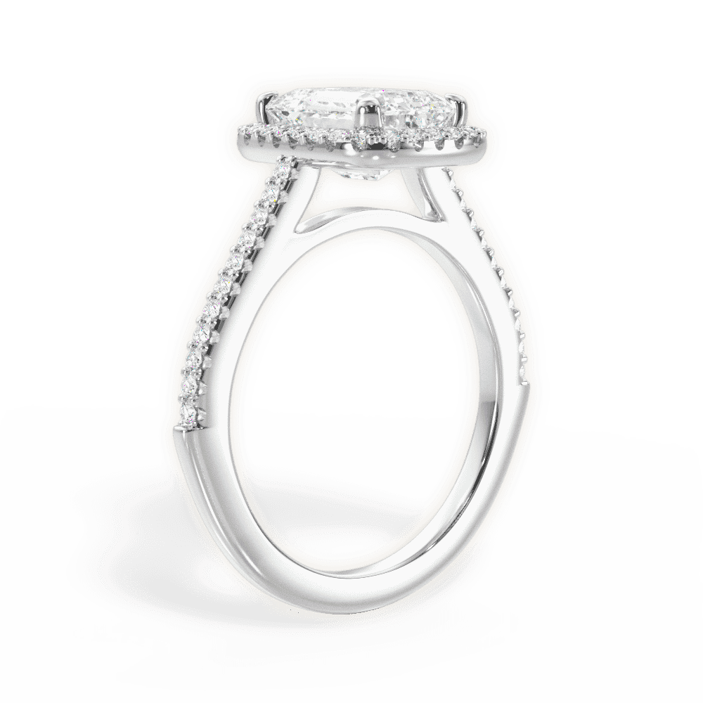 14kt White Gold/18kt White Gold/Platinum/emerald/front