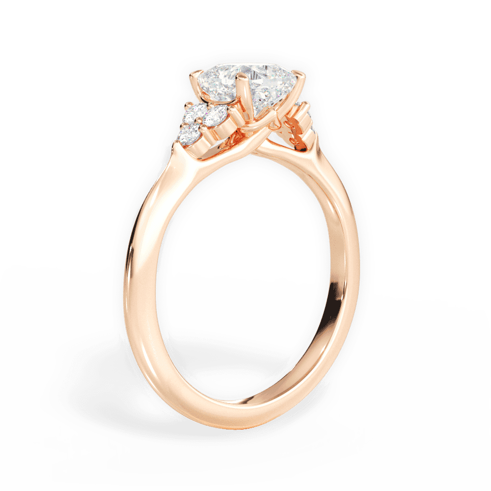 14kt Rose Gold/18kt Rose Gold/cushion/front