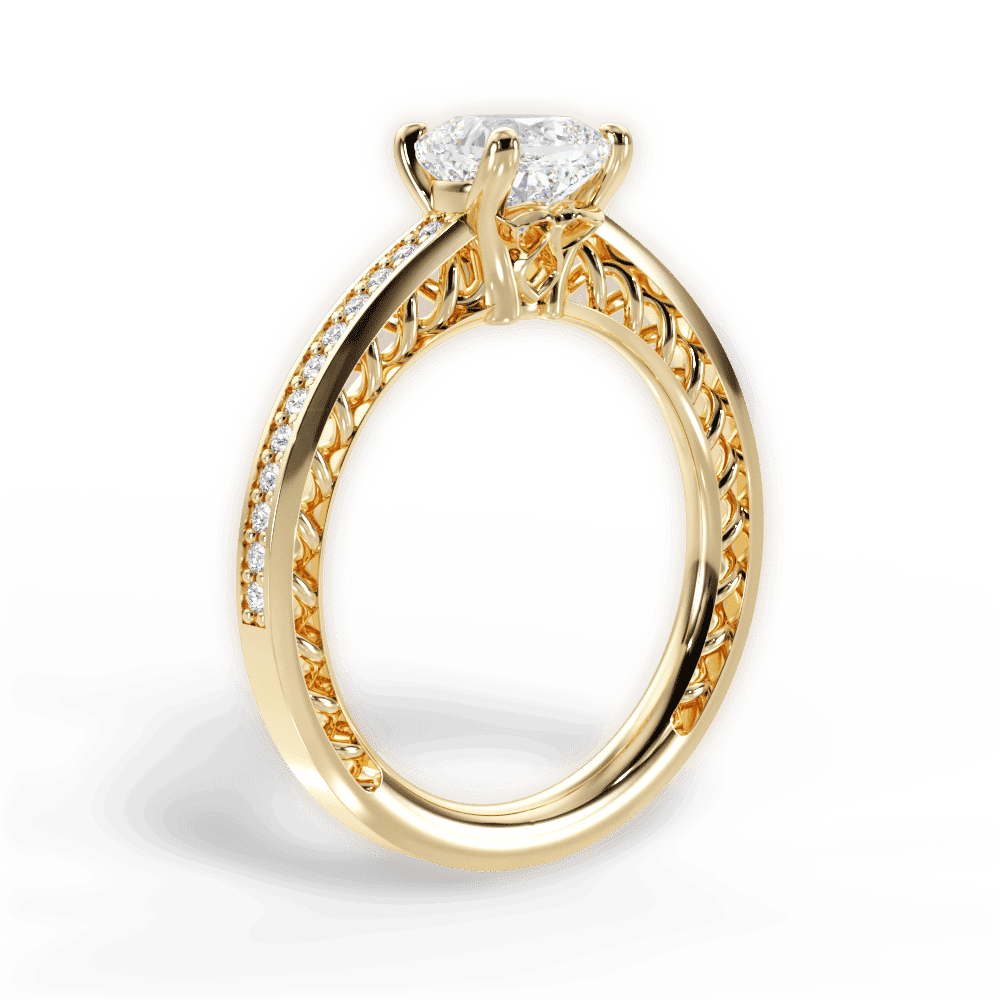 14kt Yellow Gold/18kt Yellow Gold/cushion/front