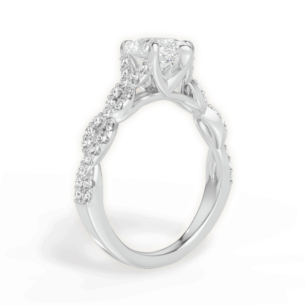 14kt White Gold/18kt White Gold/Platinum/pear/front