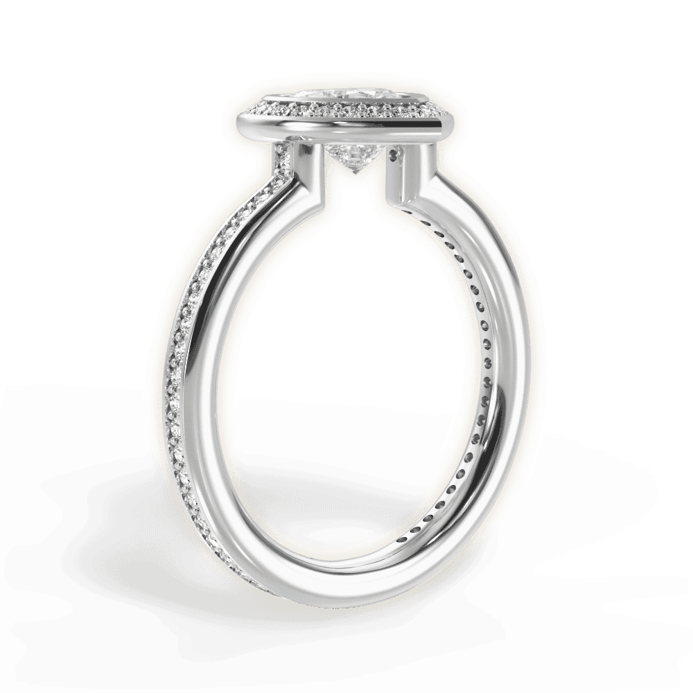14kt White Gold/18kt White Gold/Platinum/heart/front