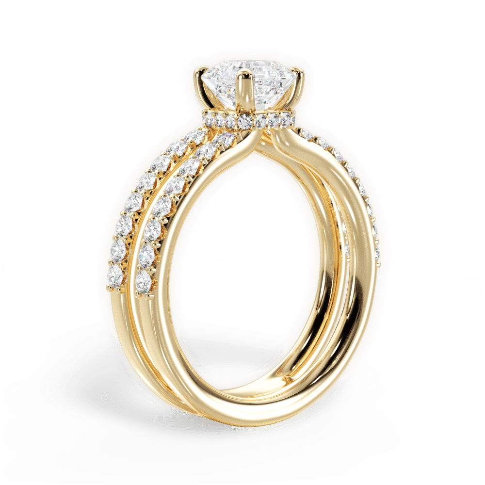14kt Yellow Gold/18kt Yellow Gold/asscher/front