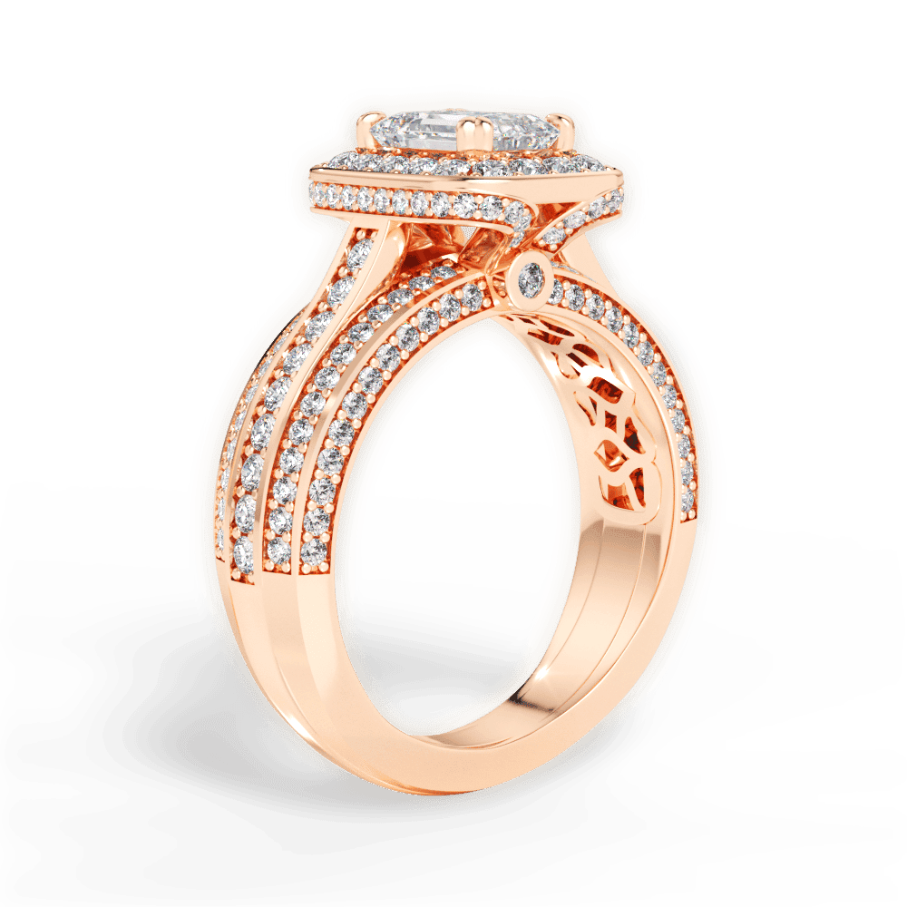 14kt Rose Gold/18kt Rose Gold/emerald/front