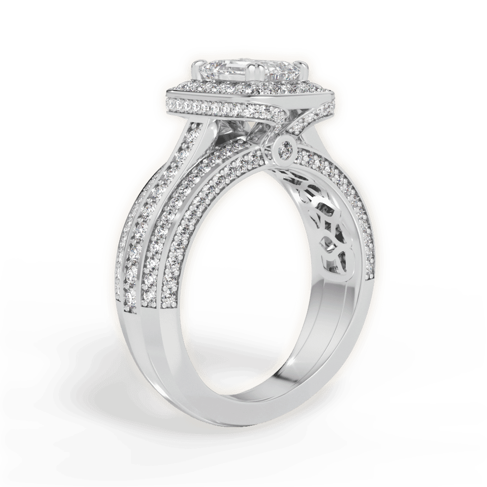 14kt White Gold/18kt White Gold/Platinum/emerald/front