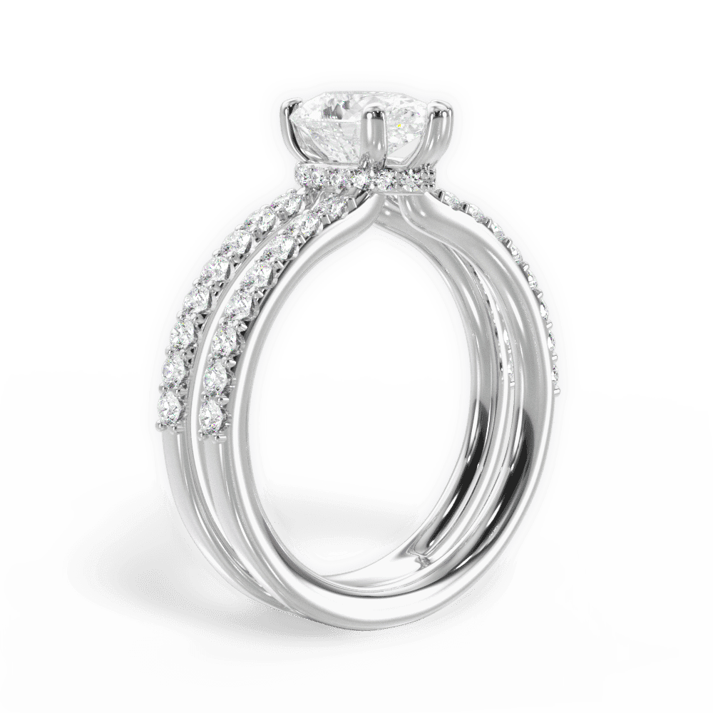 14kt White Gold/18kt White Gold/Platinum/pear/front