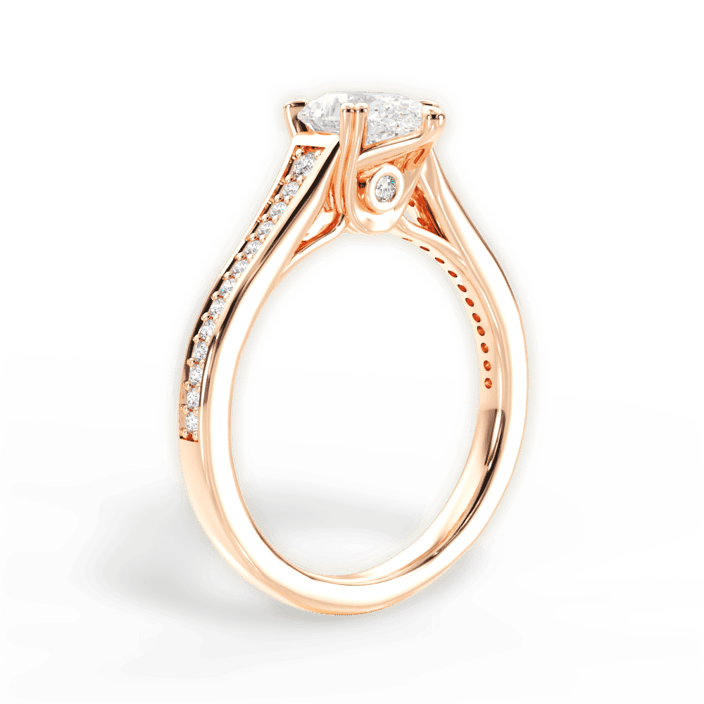14kt Rose Gold/18kt Rose Gold/pear/front