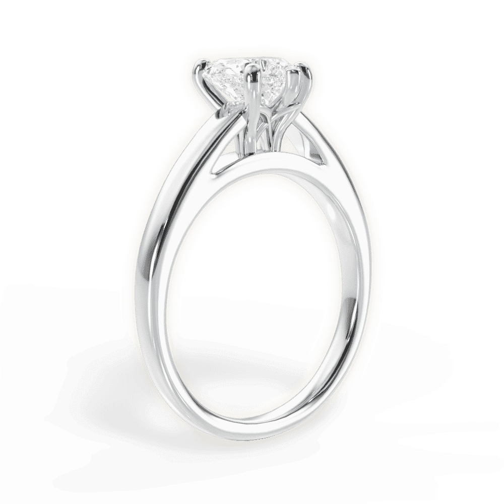 14kt White Gold/18kt White Gold/Platinum/heart/front