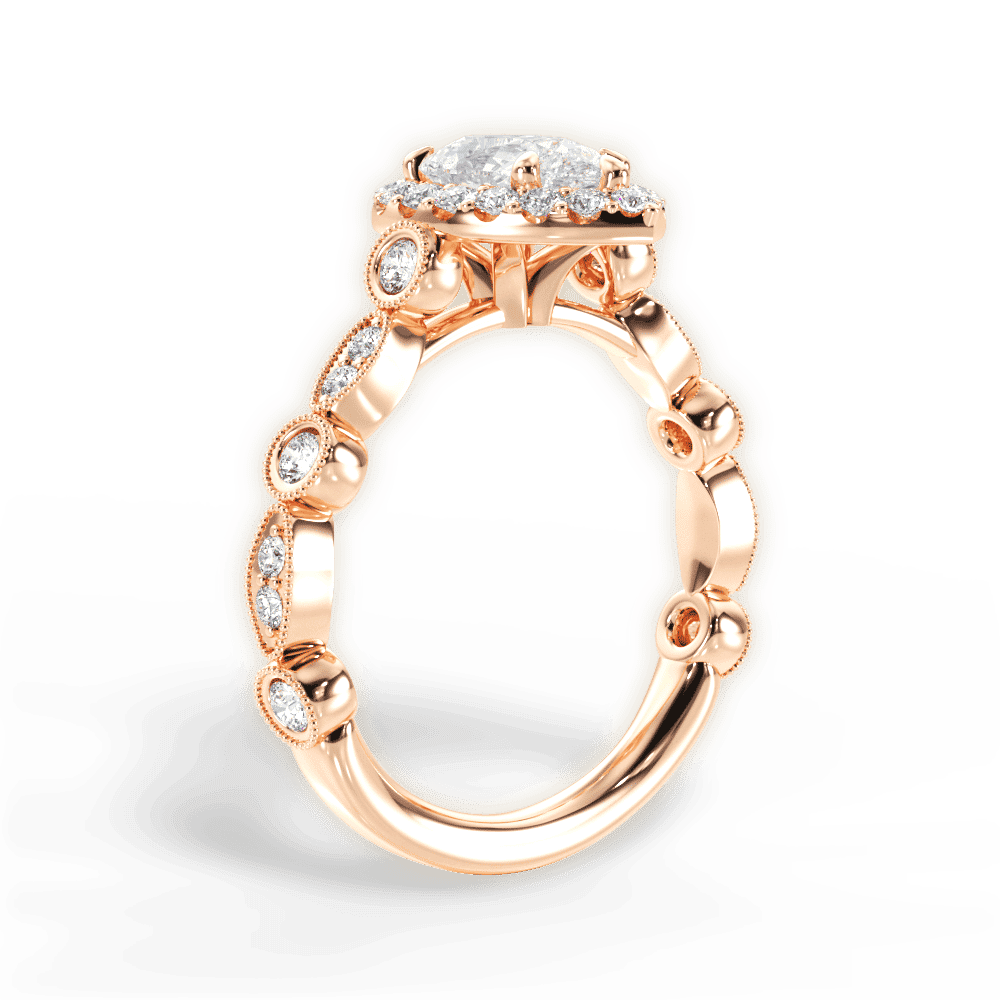 14kt Rose Gold/18kt Rose Gold/pear/front