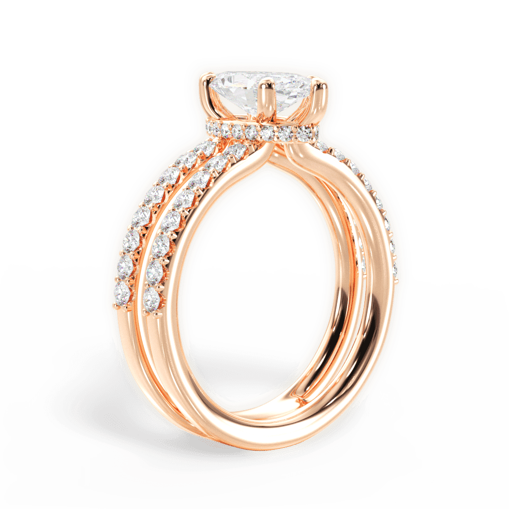 14kt Rose Gold/18kt Rose Gold/marquise/front