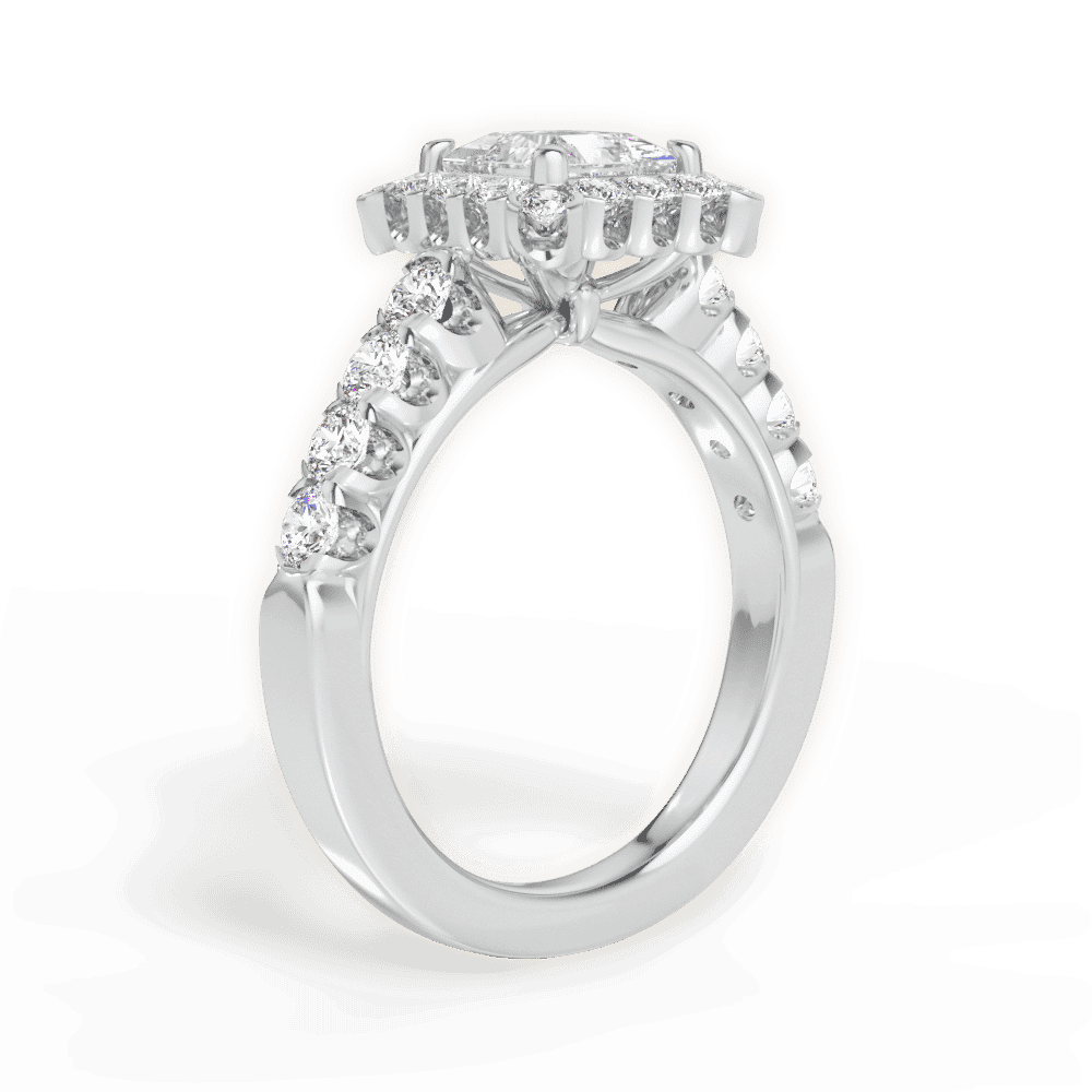 14kt White Gold/18kt White Gold/Platinum/princess/front