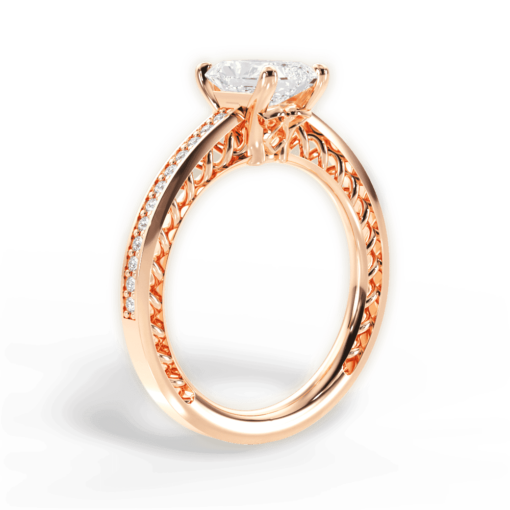 14kt Rose Gold/18kt Rose Gold/radiant/front
