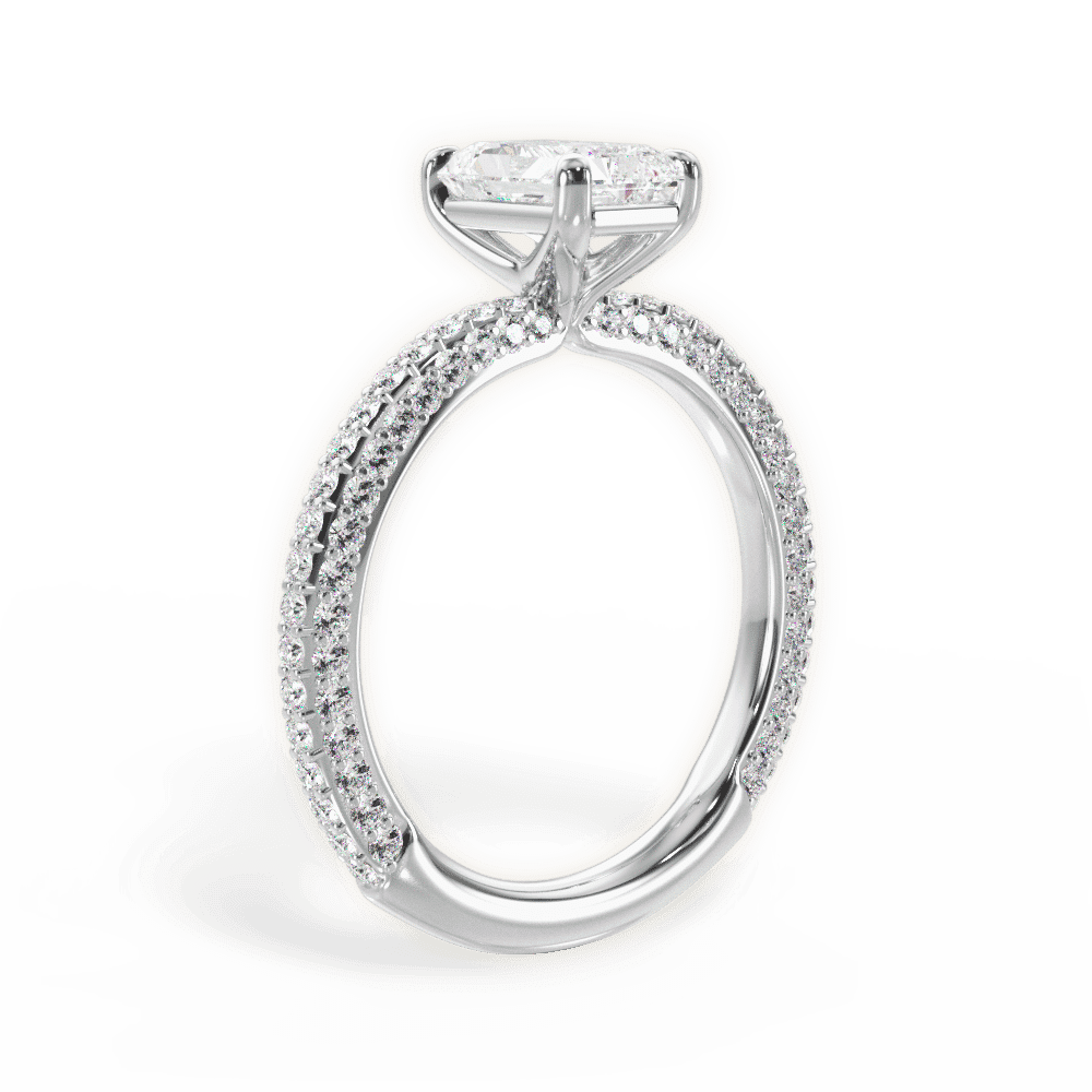 14kt White Gold/18kt White Gold/Platinum/radiant/front