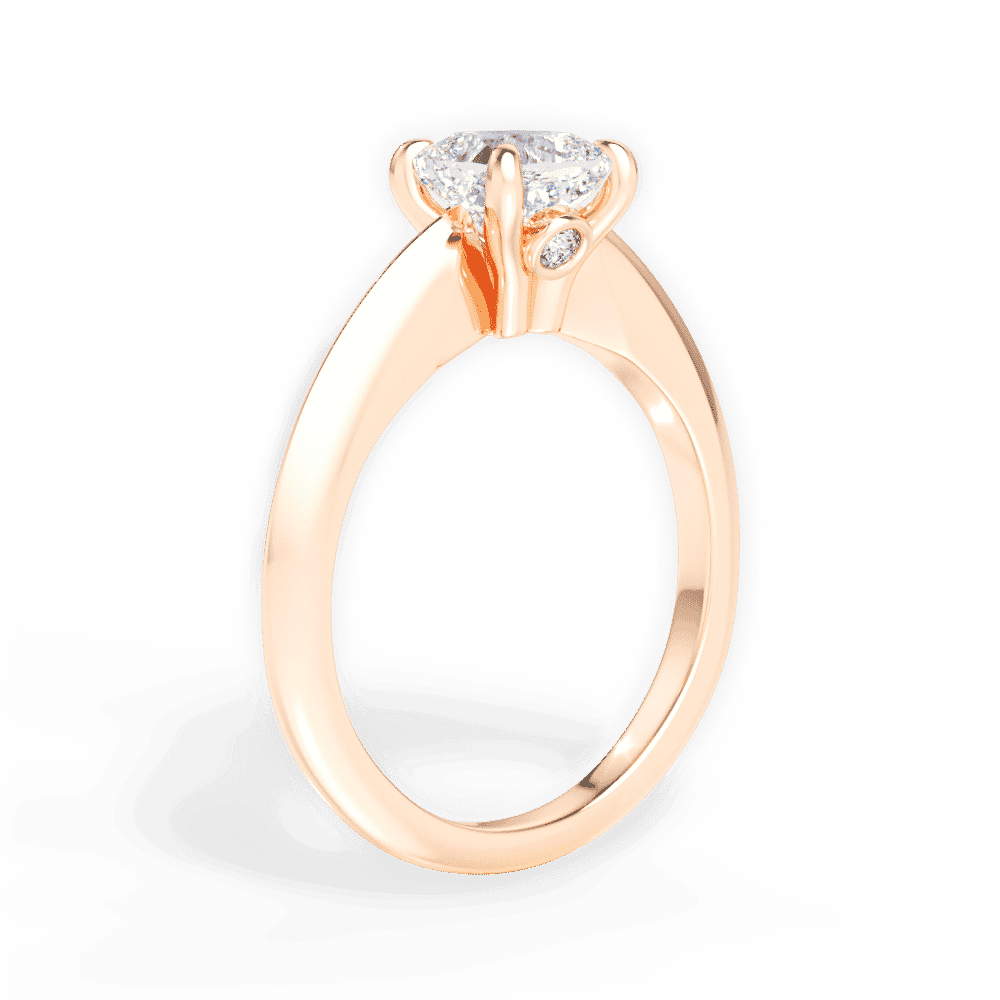 14kt Rose Gold/18kt Rose Gold/cushion/front