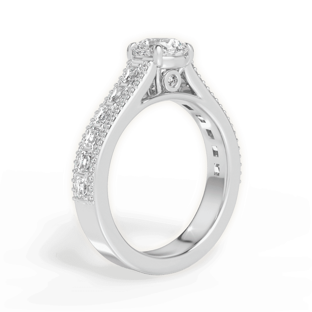 14kt White Gold/18kt White Gold/Platinum/round/front