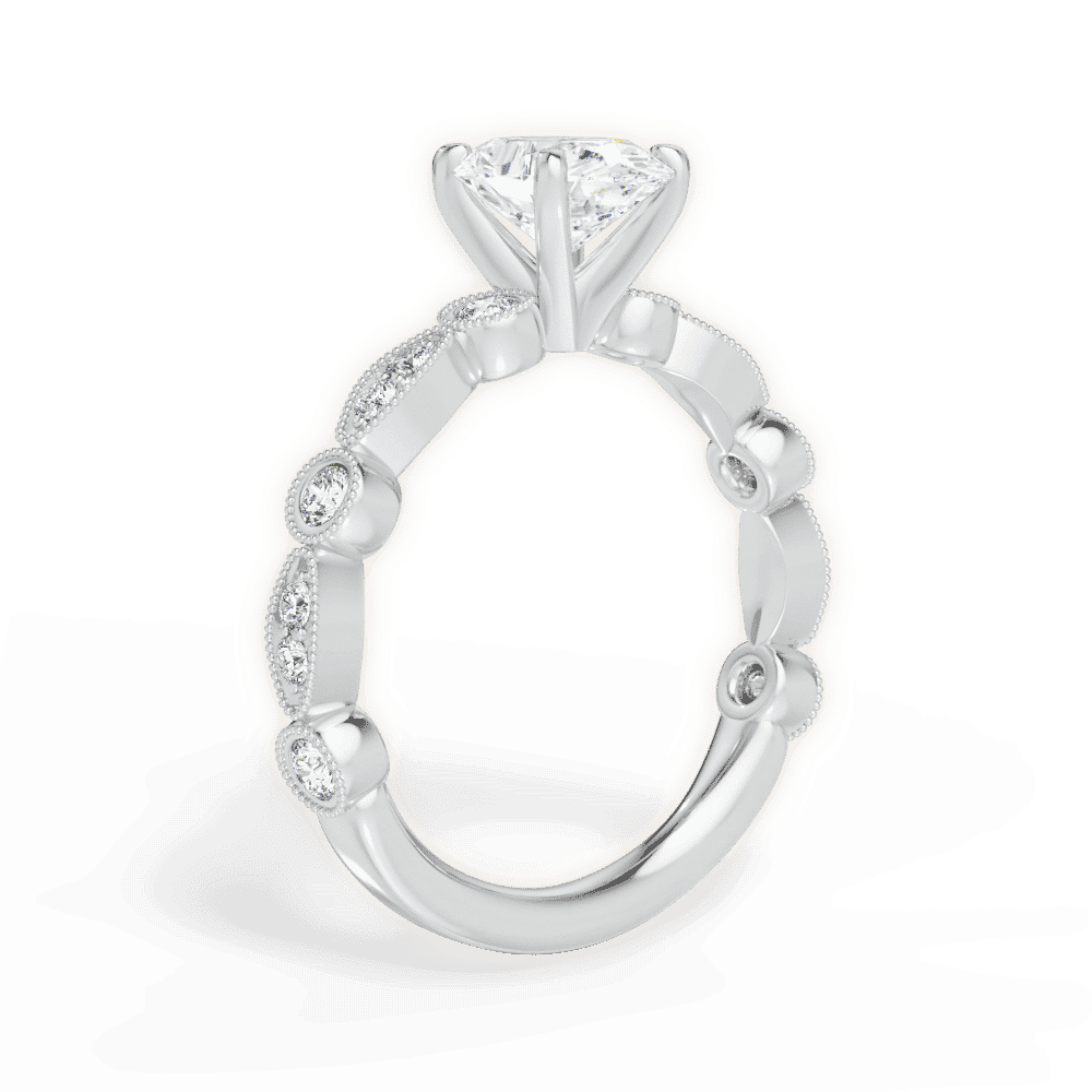14kt White Gold/18kt White Gold/Platinum/oval/front