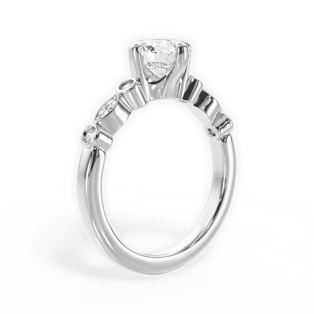 14kt White Gold/18kt White Gold/Platinum/round/front