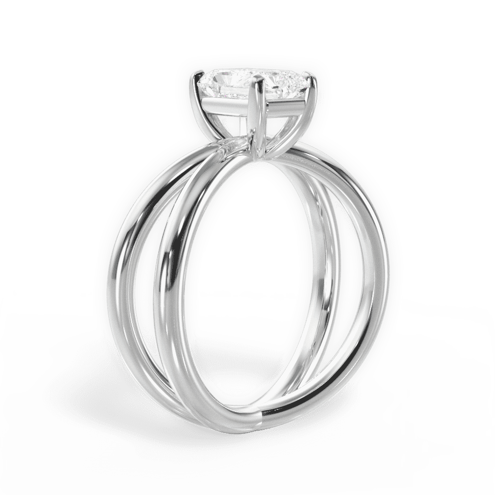 14kt White Gold/18kt White Gold/Platinum/radiant/front