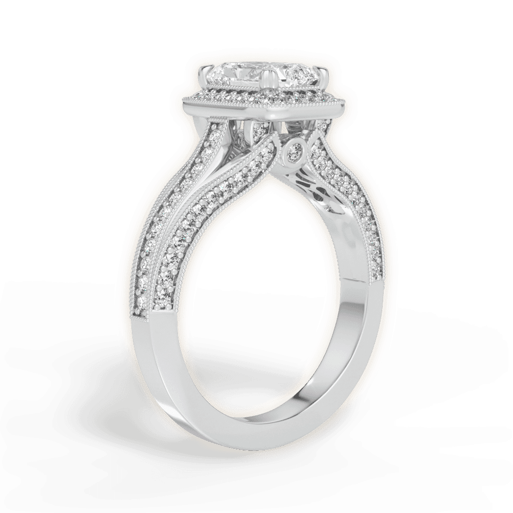 14kt White Gold/18kt White Gold/Platinum/radiant/front