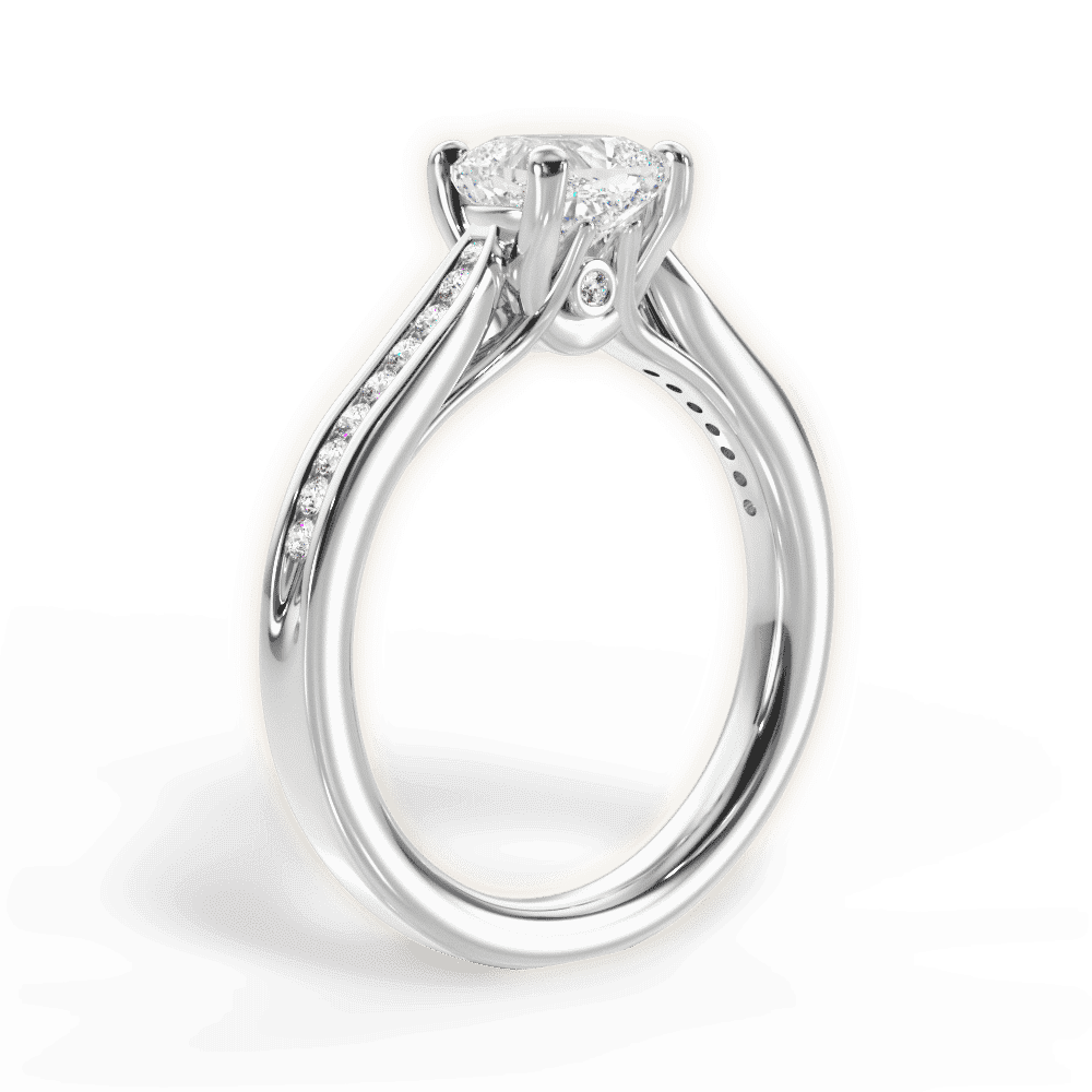 14kt White Gold/18kt White Gold/Platinum/cushion/front