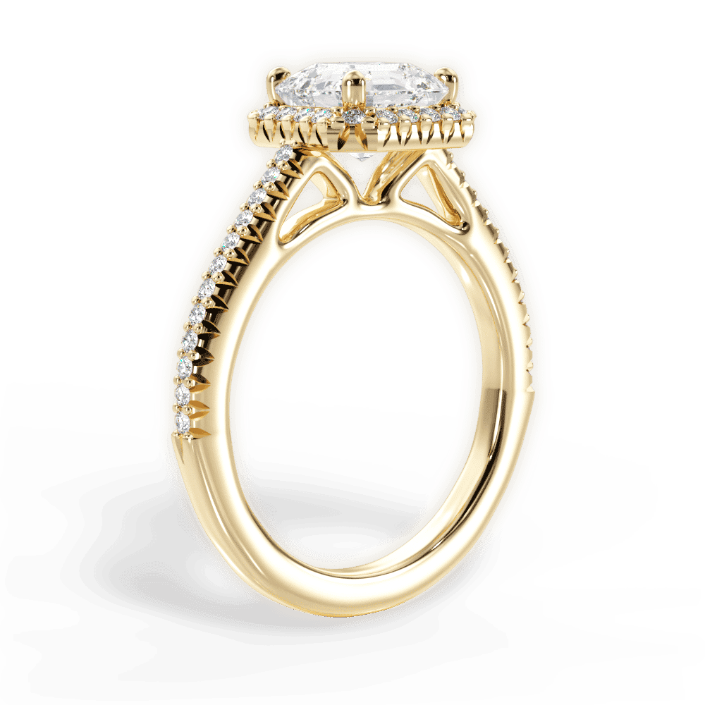 14kt Yellow Gold/18kt Yellow Gold/asscher/front
