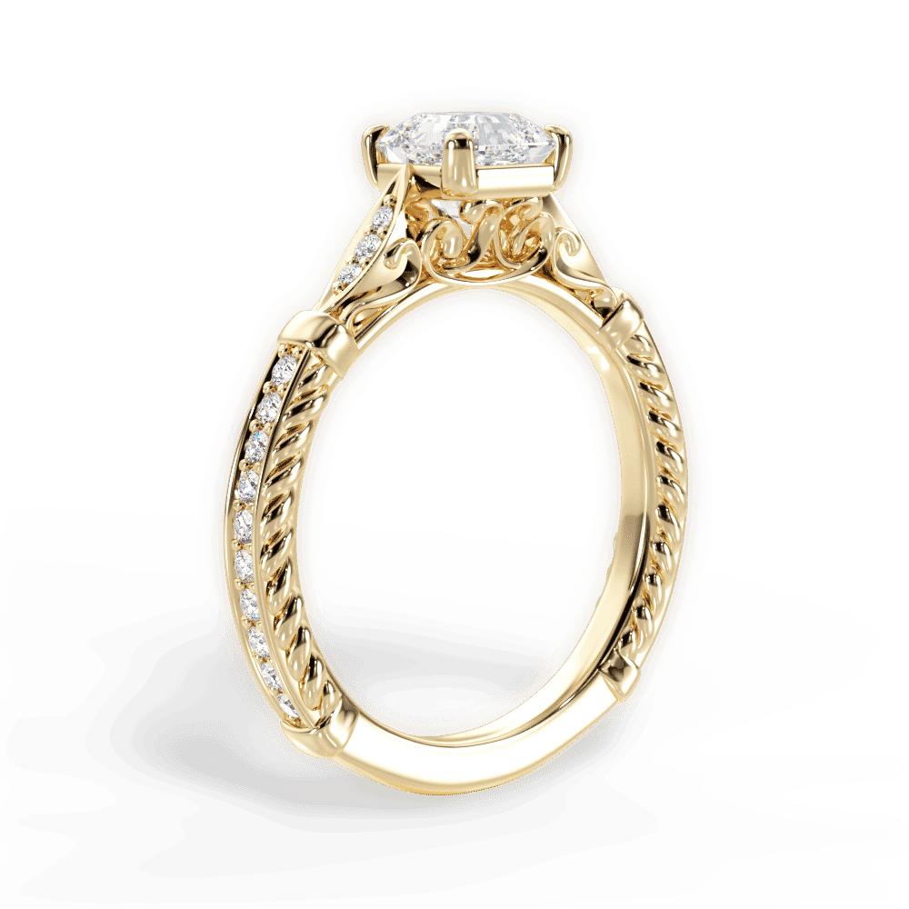 14kt Yellow Gold/18kt Yellow Gold/asscher/front