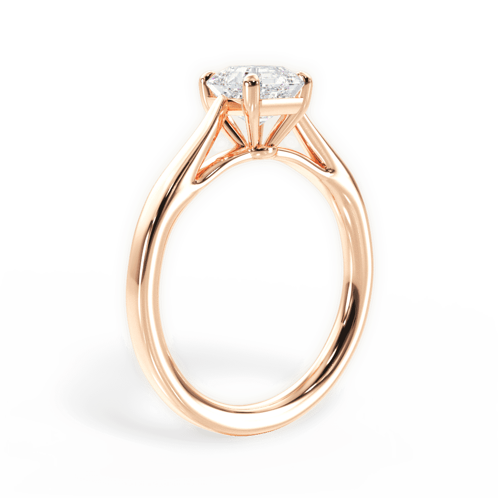 14kt Rose Gold/18kt Rose Gold/asscher/front