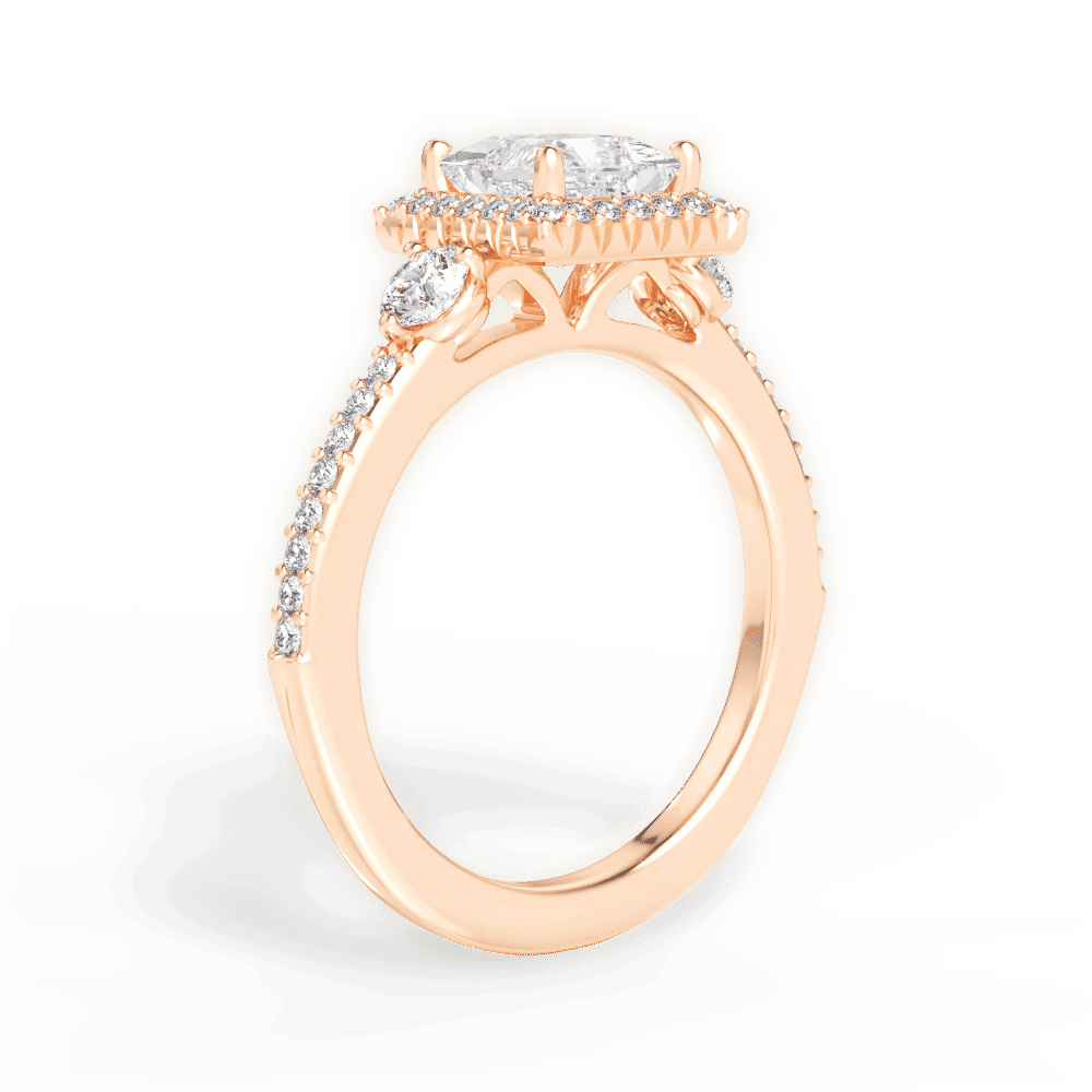 14kt Rose Gold/18kt Rose Gold/princess/front