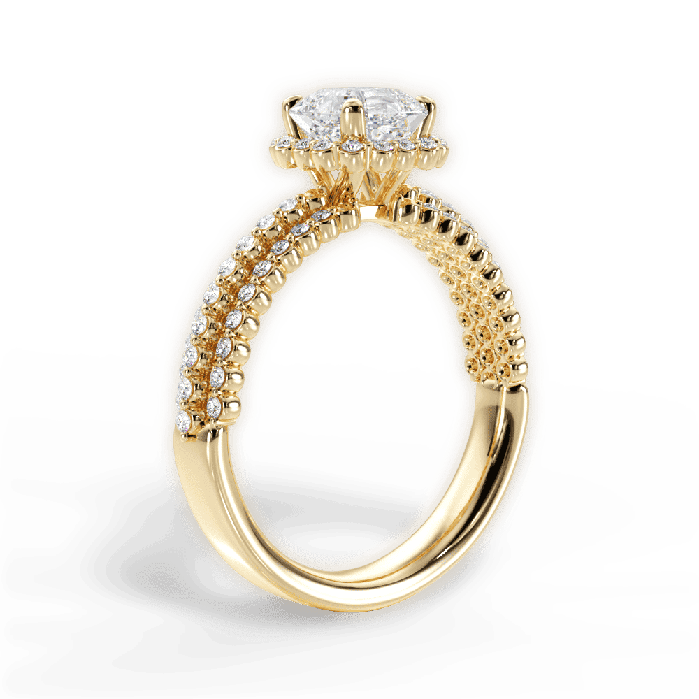 14kt Yellow Gold/18kt Yellow Gold/asscher/front