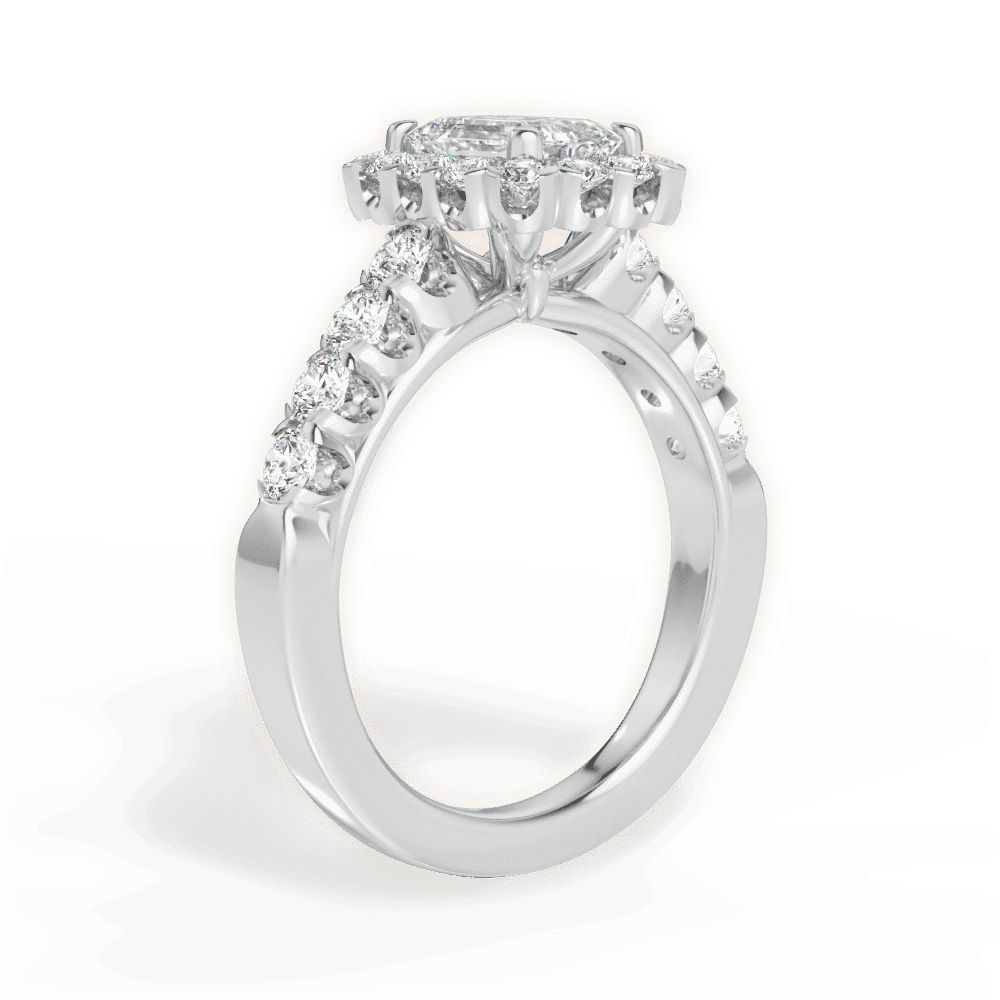 14kt White Gold/18kt White Gold/Platinum/emerald/front