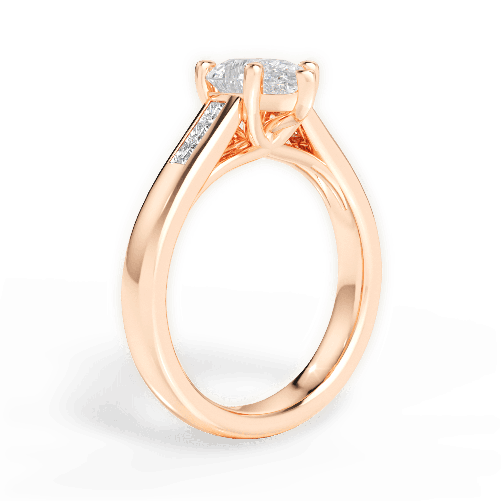 14kt Rose Gold/18kt Rose Gold/pear/front