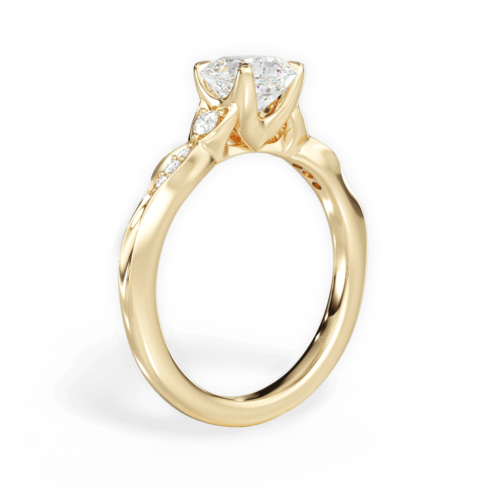 14kt Yellow Gold/18kt Yellow Gold/asscher/front