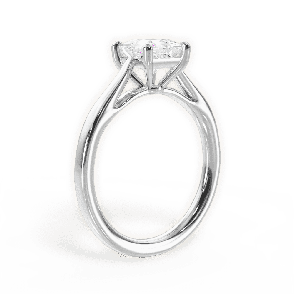 14kt White Gold/18kt White Gold/Platinum/princess/front