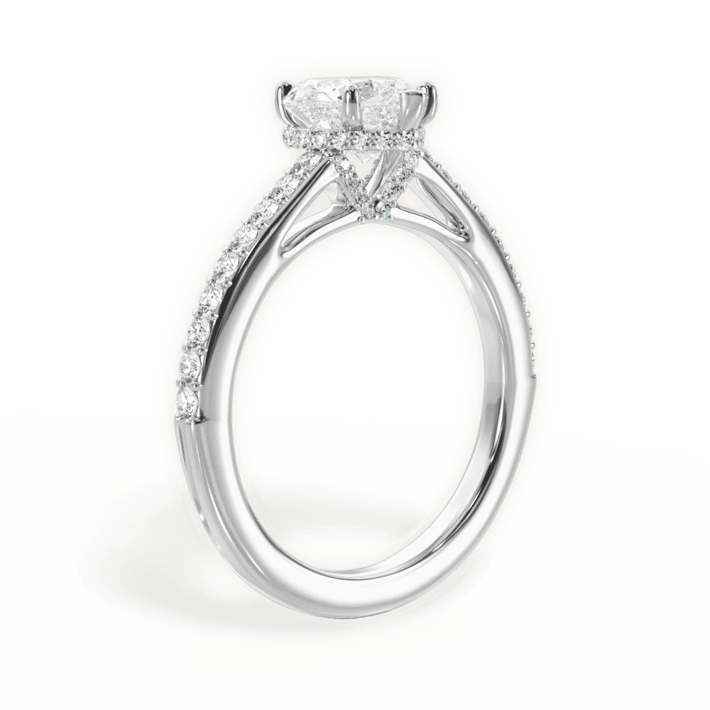 14kt White Gold/18kt White Gold/Platinum/heart/front