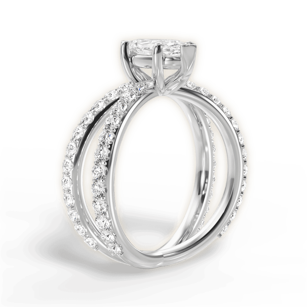 14kt White Gold/18kt White Gold/Platinum/marquise/front
