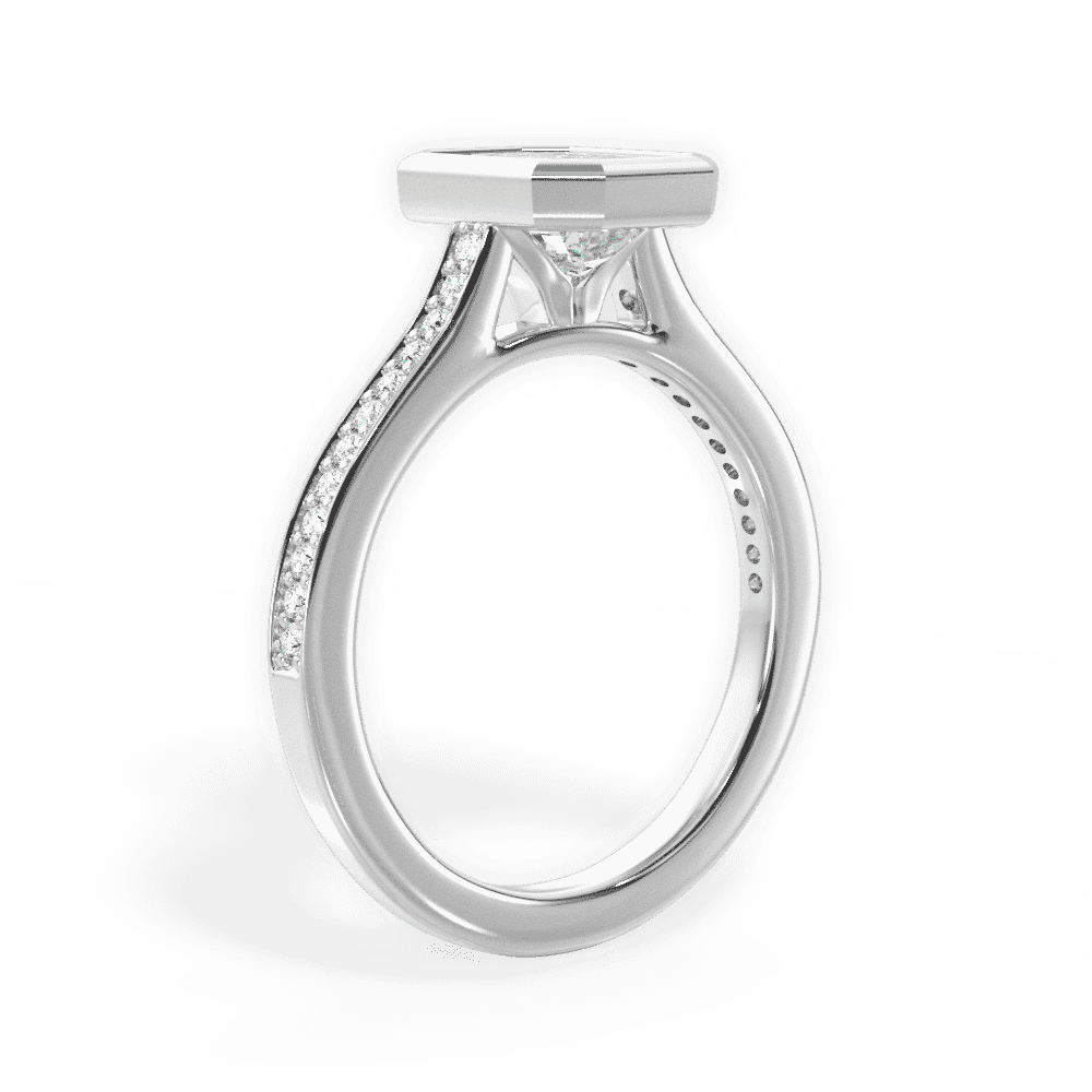 14kt White Gold/18kt White Gold/Platinum/emerald/front