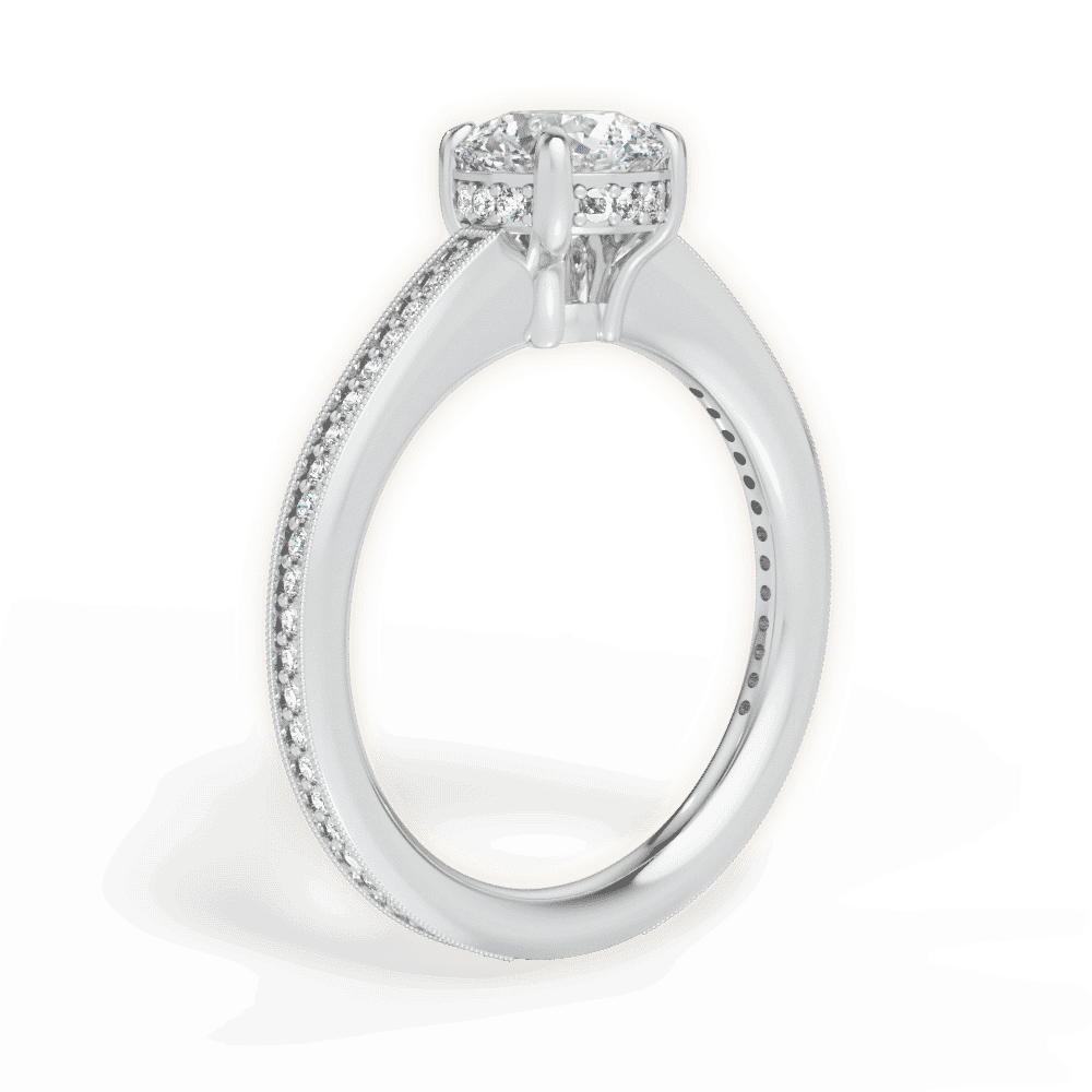 14kt White Gold/18kt White Gold/Platinum/round/front
