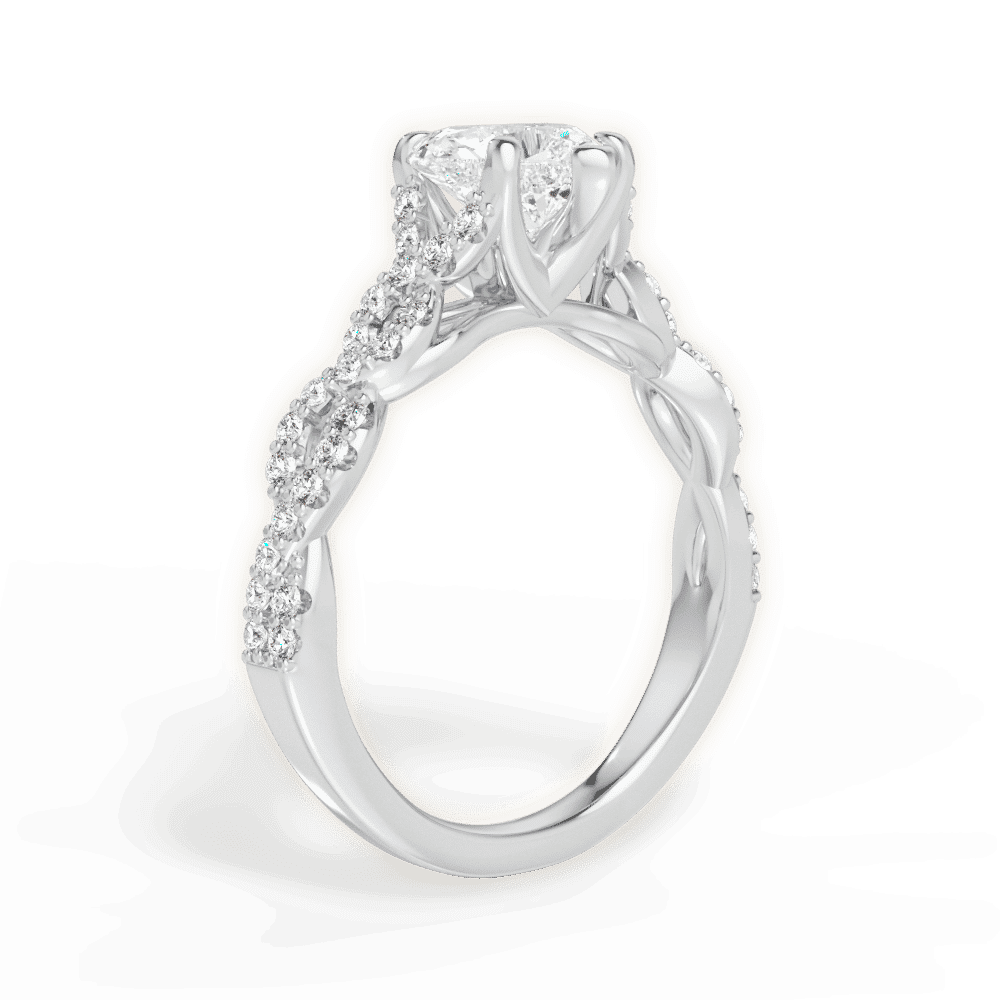 14kt White Gold/18kt White Gold/Platinum/heart/front