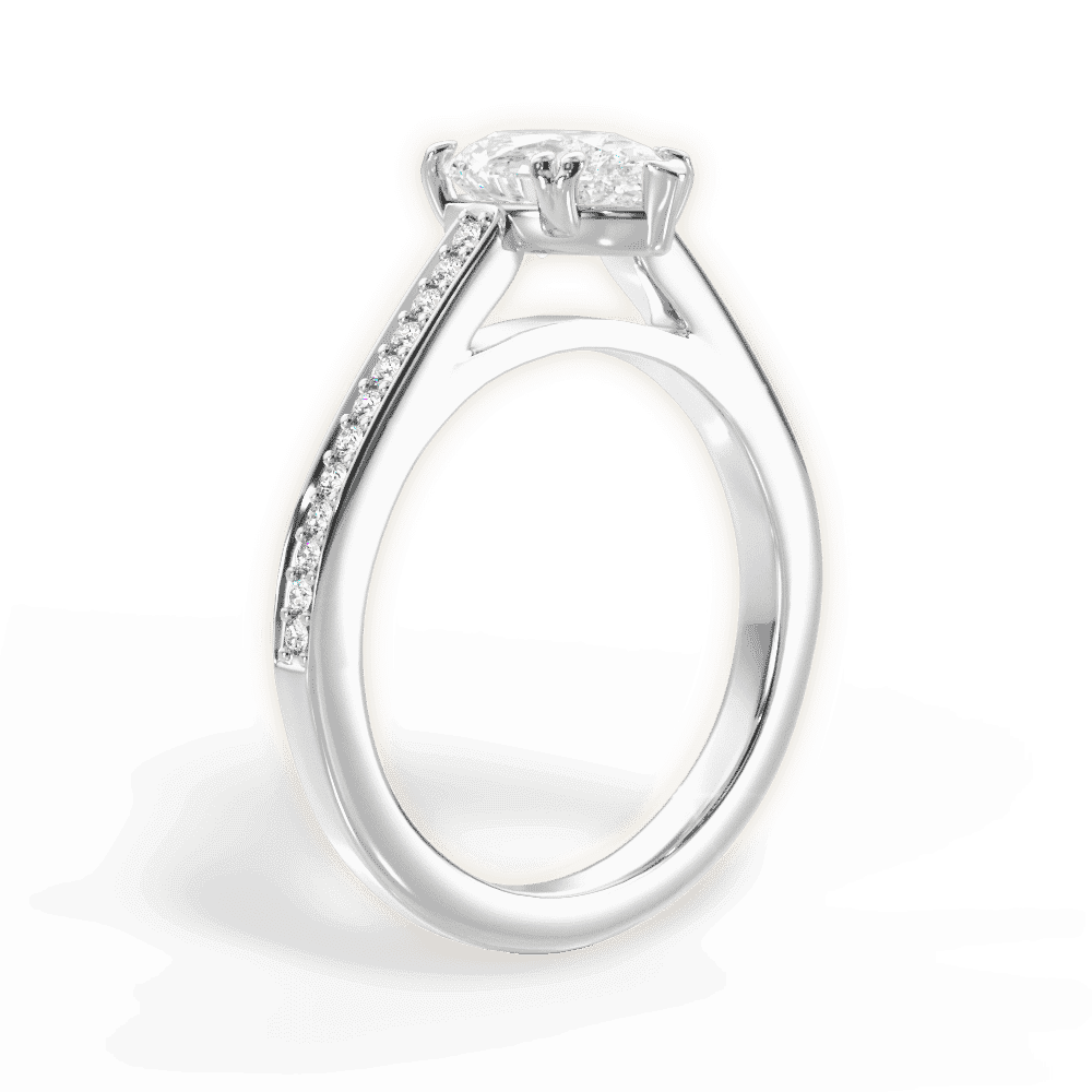 14kt White Gold/18kt White Gold/Platinum/pear/front