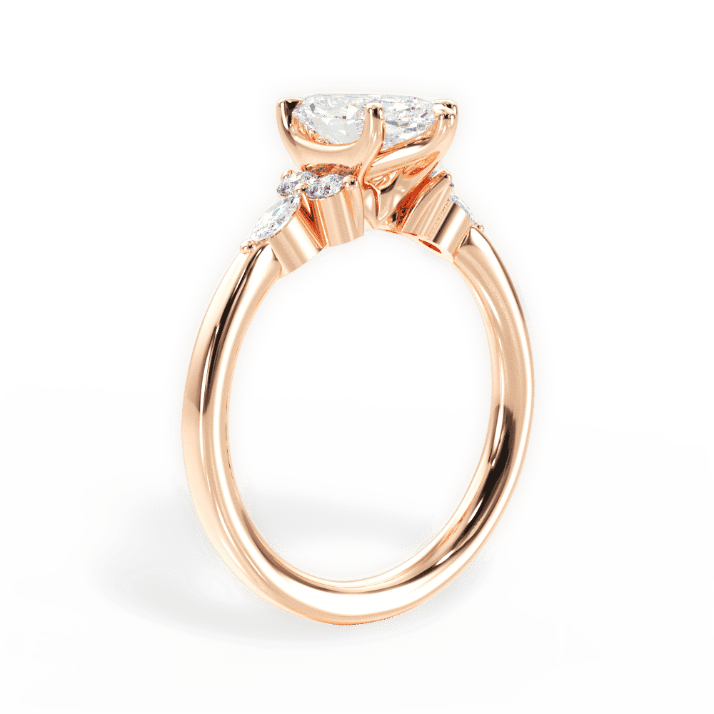 14kt Rose Gold/18kt Rose Gold/marquise/front