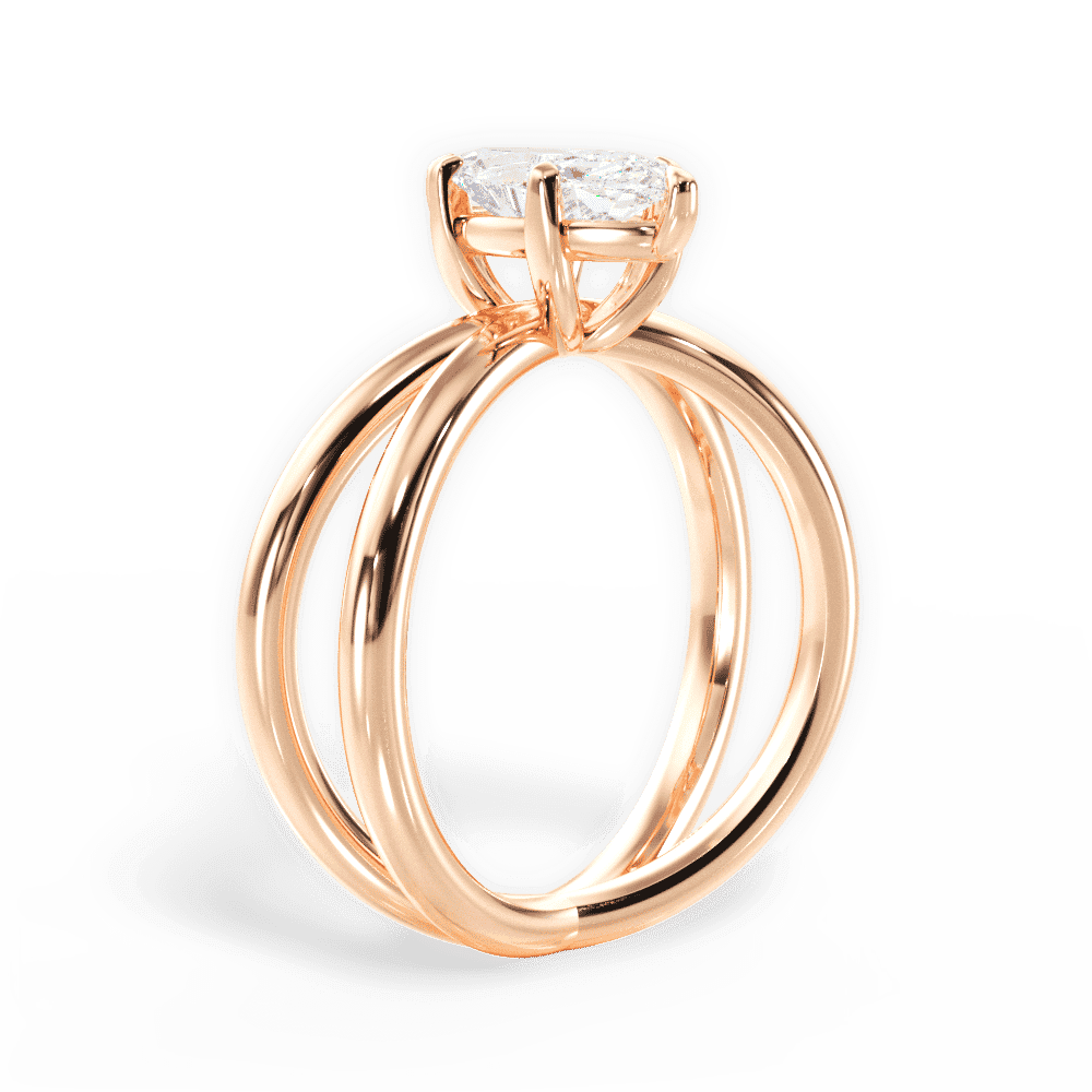 14kt Rose Gold/18kt Rose Gold/marquise/front