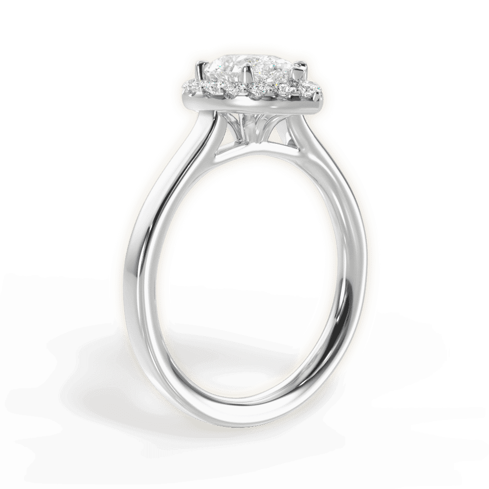 14kt White Gold/18kt White Gold/Platinum/pear/front
